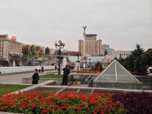 The central square, Maydan Nezalezhnosti, in Kyiv